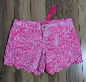 NWT! Lilly Pulitzer Buttercup Stretch Shorts Pink Blossom Palm Beach Paradise 10